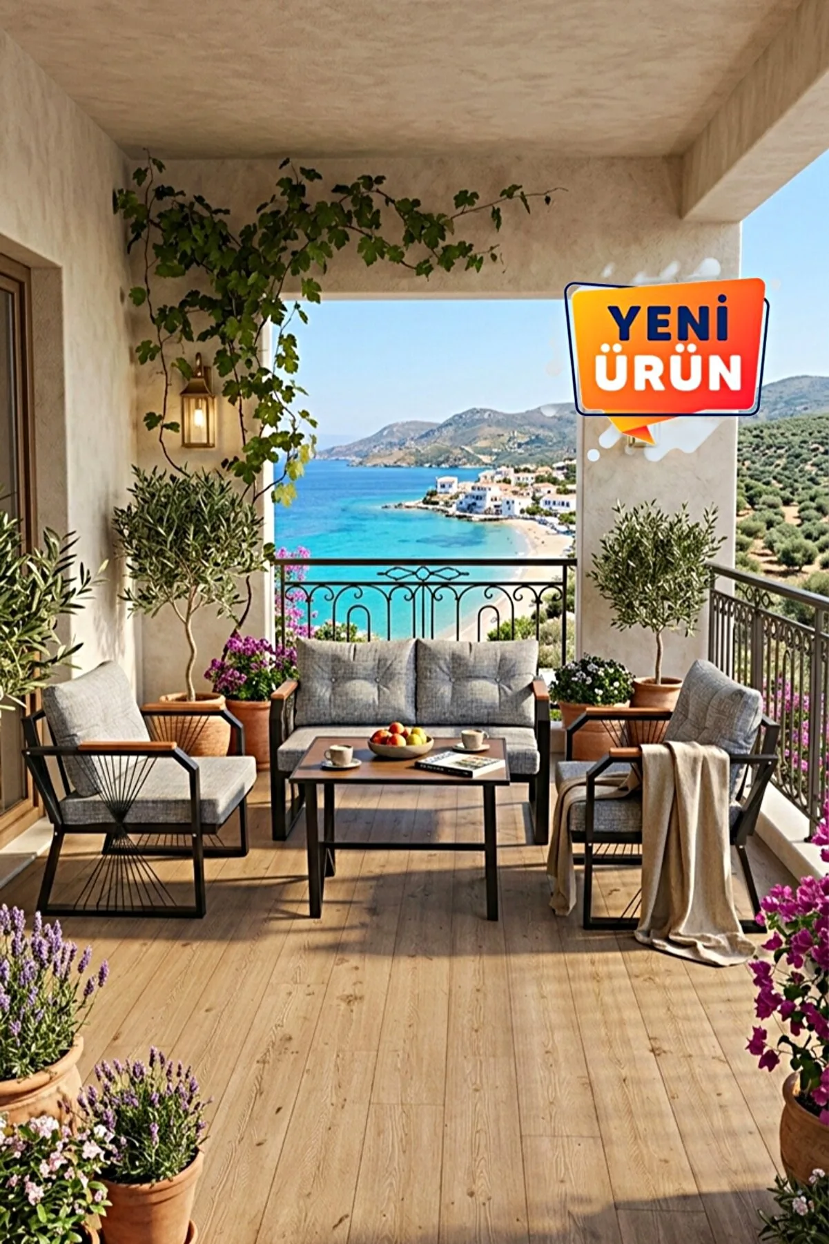 Yelpaze Bahçe, Balkon Takımı 2+1+1, Masa Sandalye Takımı, Kanepe Koltuk Takımı 3