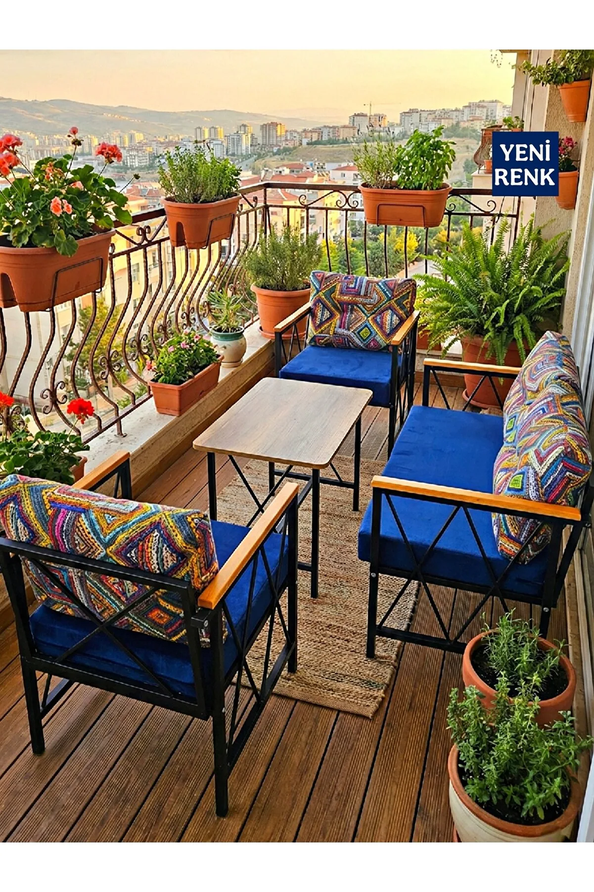 Bahçe, Balkon, Cafe Mobilyası 2+1+1, Masa Sandalye 2