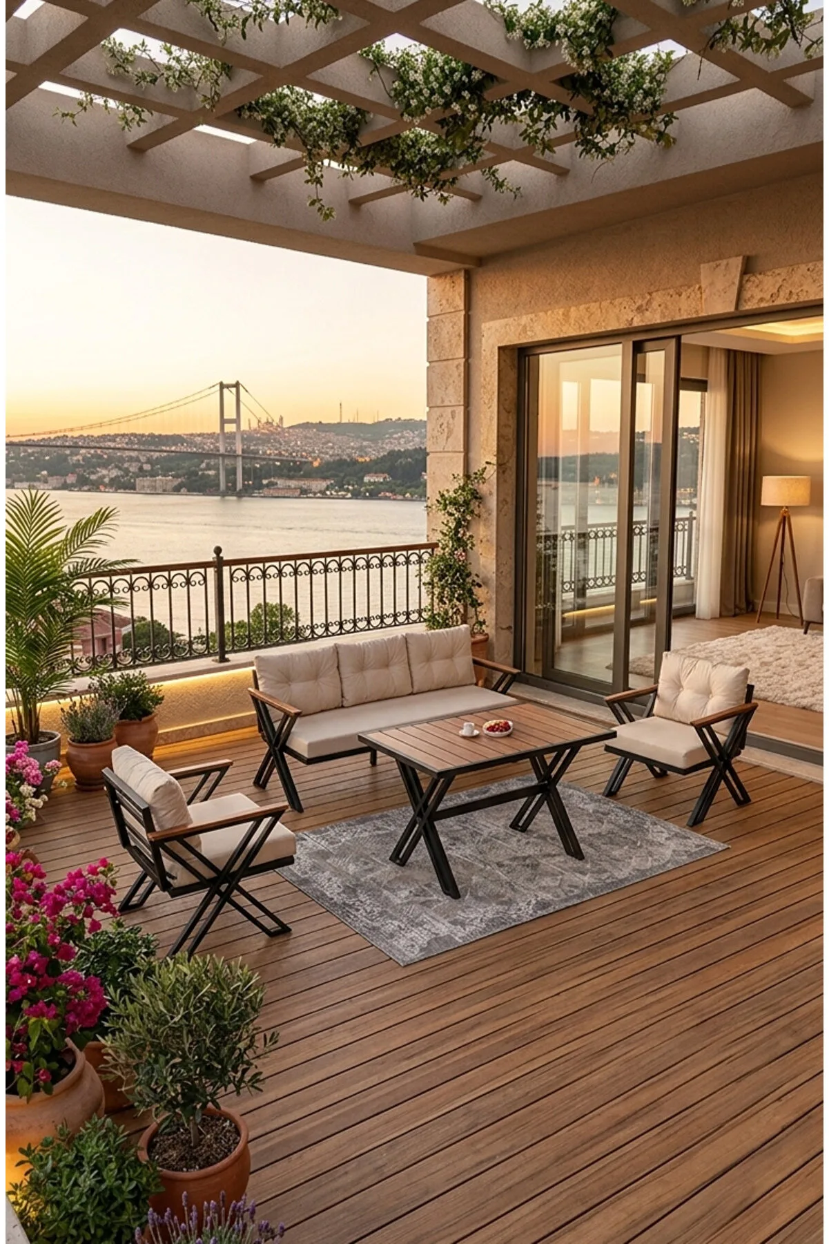 Bahçe Balkon Mobilyası 3+1+1, Masa Sandalye , Kanepe Koltuk Mobilyası