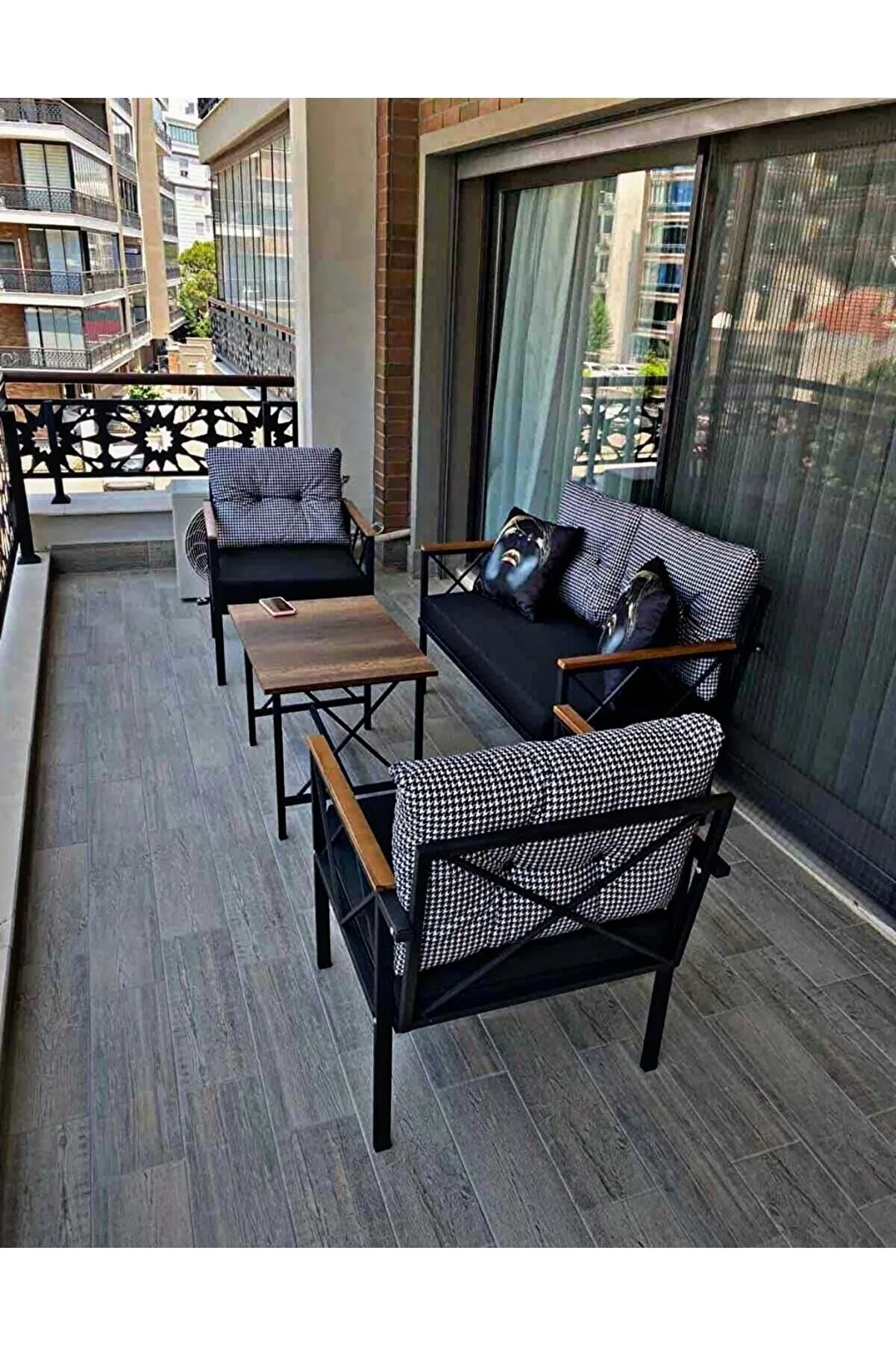 Balkon, Cafe, Ofis, Bahçe Mobilyası, Masa Sandalye, Kanepe Koltuk, 2 1 1 Takım