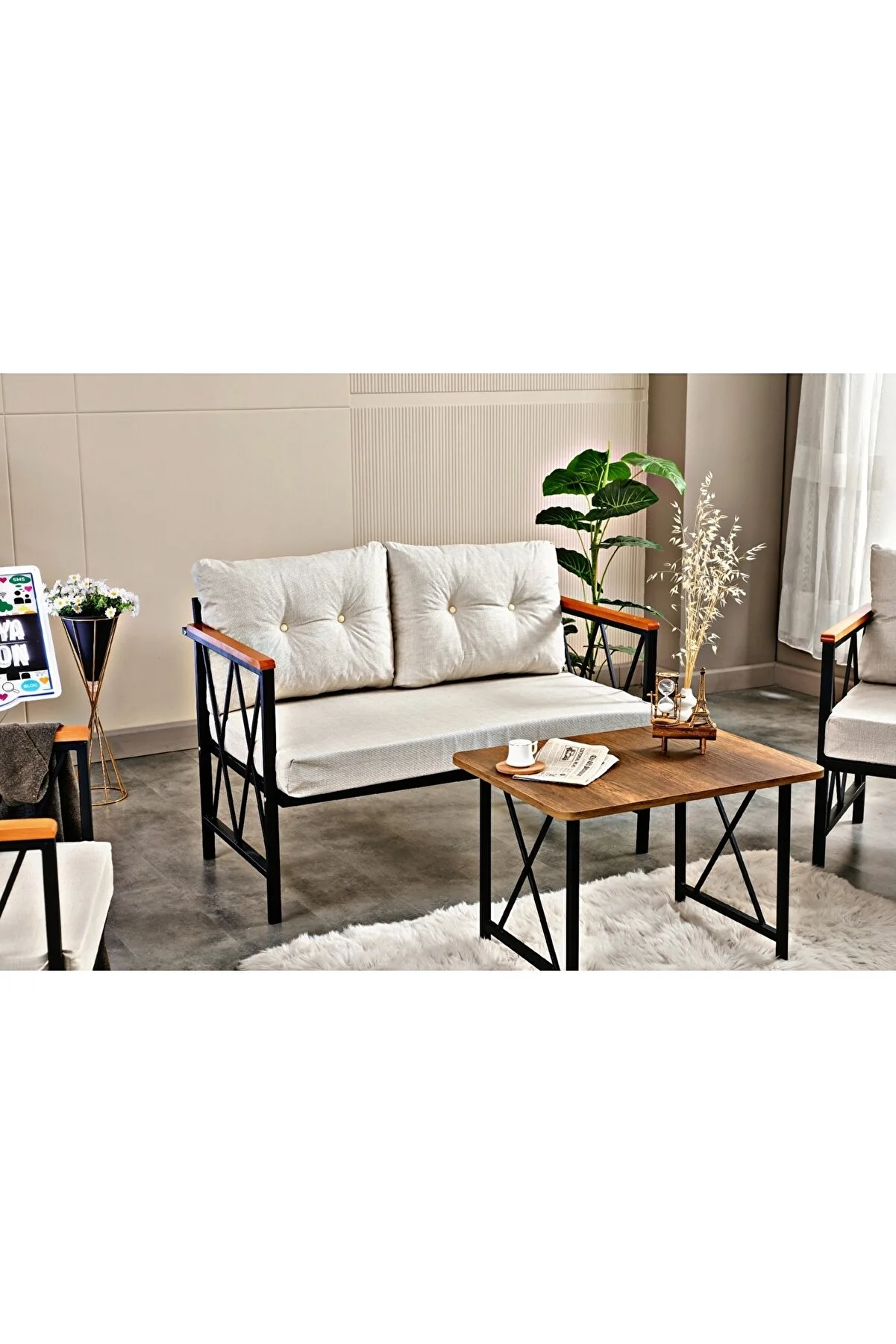 Bahçe, Sandalye, Balkon, Cafe Ofis V.b Her Yerde kullanabileceğiniz Mobilya  2+1+1 2