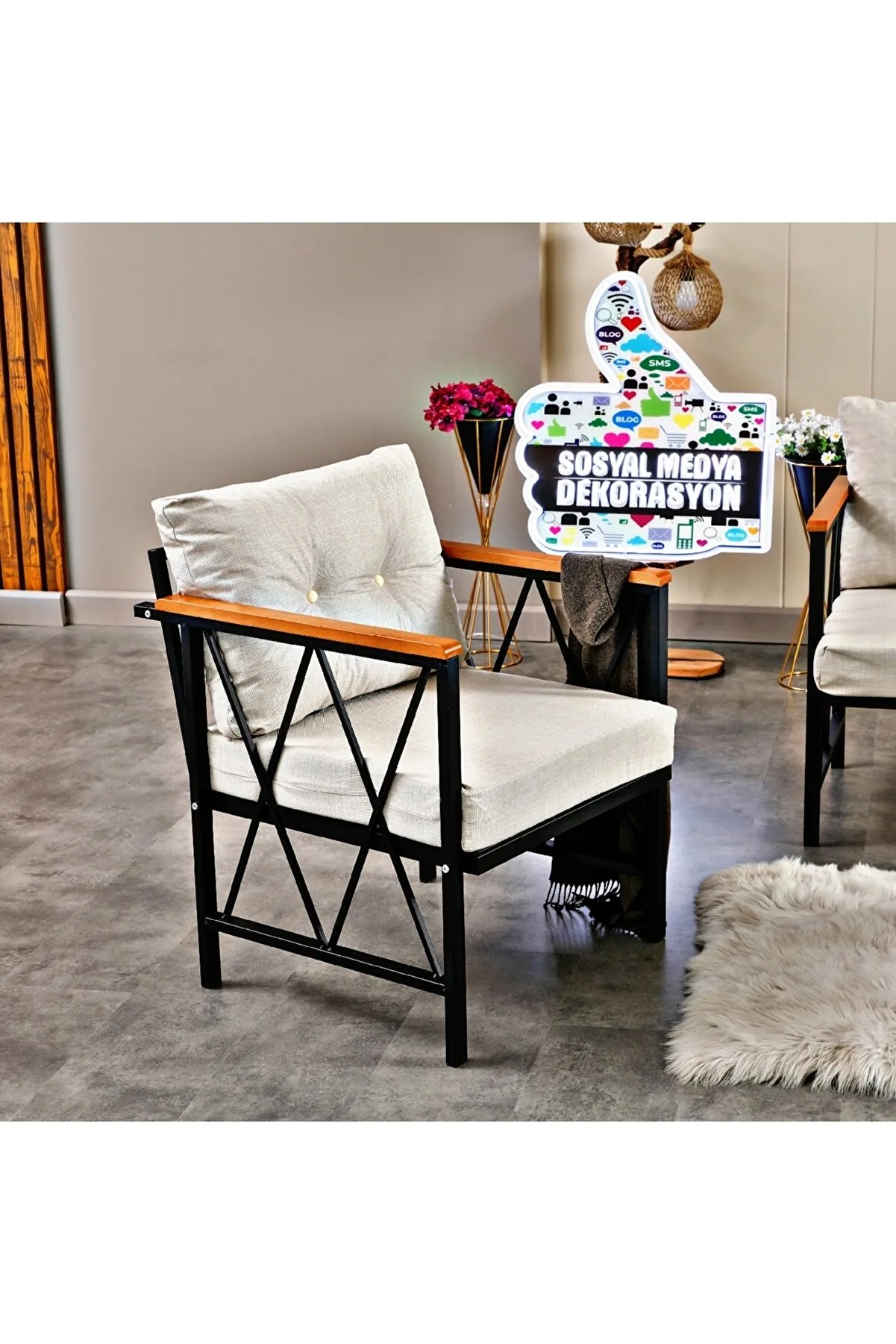 Bahçe, Sandalye, Balkon, Cafe Ofis V.b Her Yerde kullanabileceğiniz Mobilya  2+1+1 3